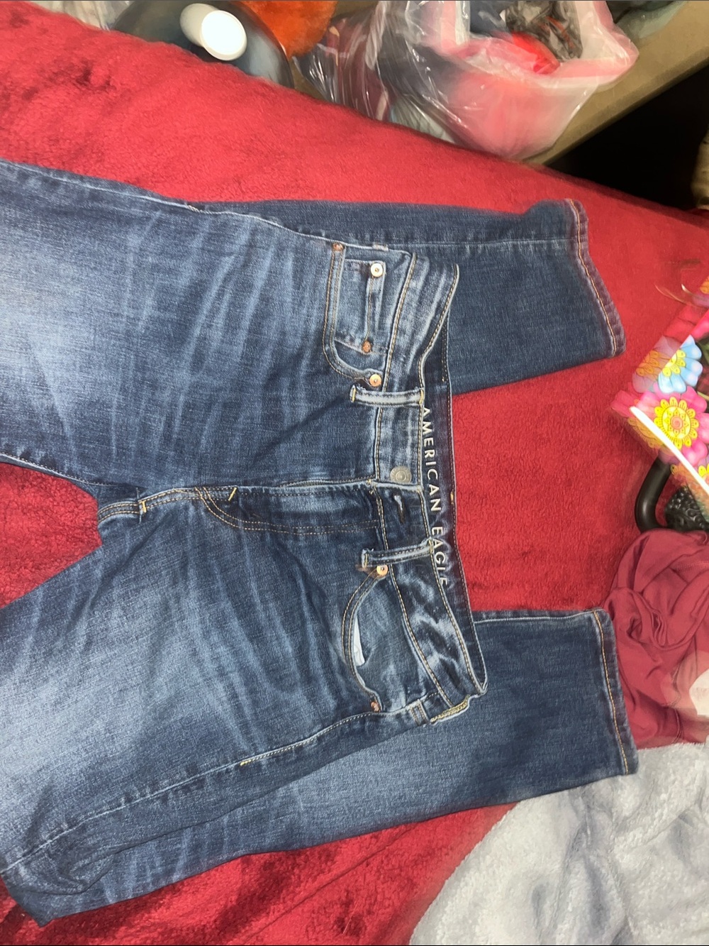 American Eagle Outfitters Dark Blue Skinny Stretch Jeans
